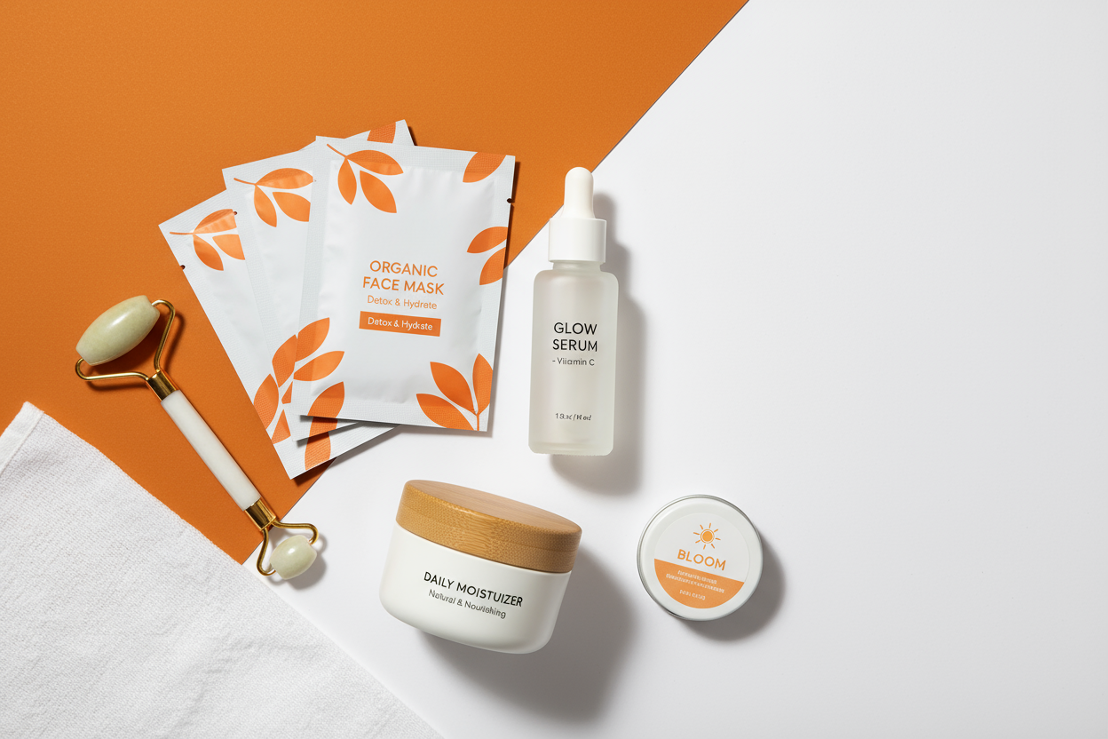 Orange and white color with 5 to 6 trendy items for usa