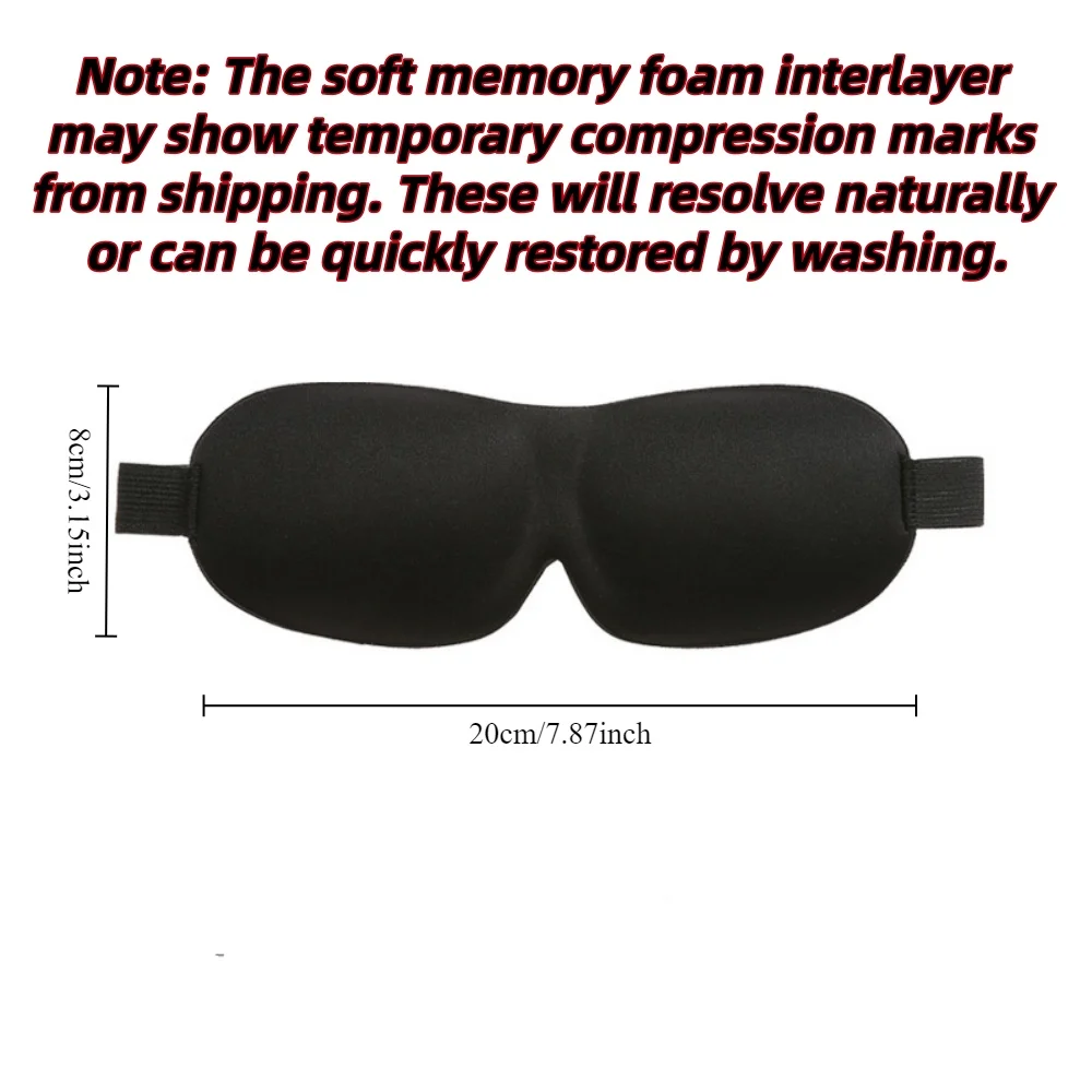 3D Memory Foam Sleep Mask – Soft Light Block Eye Cover for Travel & Rest